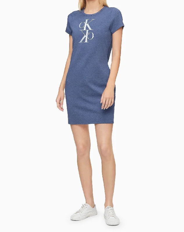 Calvin Klein Glitter Mirror Monogram Logo T-Shirt Dress - Women-- Sequined Glittery Shiny Calvin Klein Glitter Mirror Monogram Logo T-Shirt Dress - Women-- Sequined Glittery Shiny