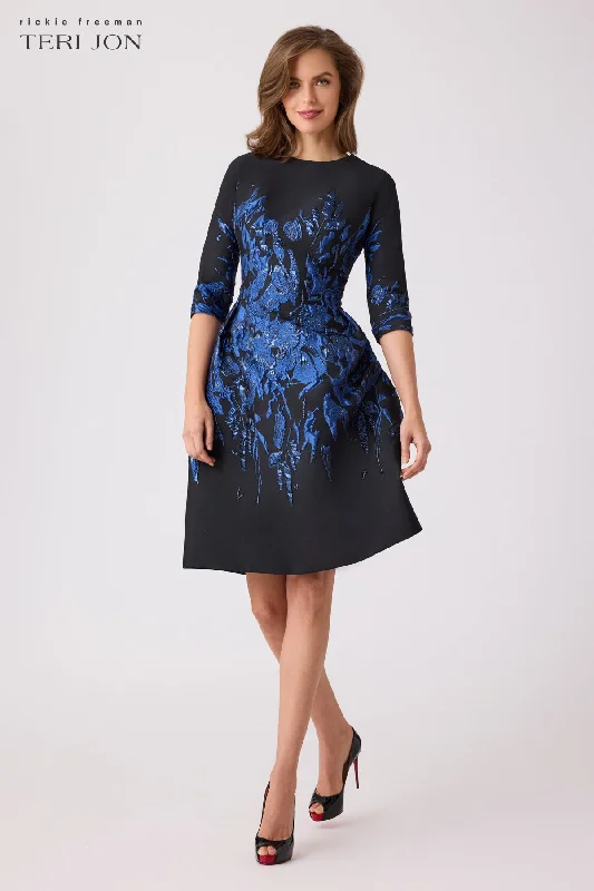 Jacquard Fit And Flare Cocktail Dress Tunics Custom made