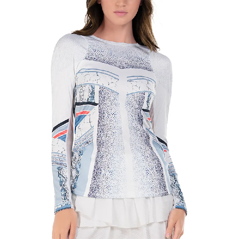Lucky in Love Snake Point Womens Longsleeve Golf Shirt-- Polka Dot Checkered Tartan