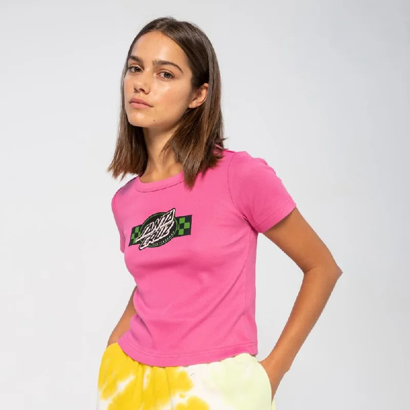 Santa Cruz Womens T-Shirt Contest Oval T-Shirt - Pink Guava-- Spandex Blend Rayon Blend Denim Blend Santa Cruz Womens T-Shirt Contest Oval T-Shirt - Pink Guava-- Spandex Blend Rayon Blend Denim Blend