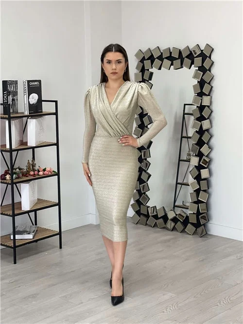 Silvery Pen Dress - Gold Tunics Running lightweight