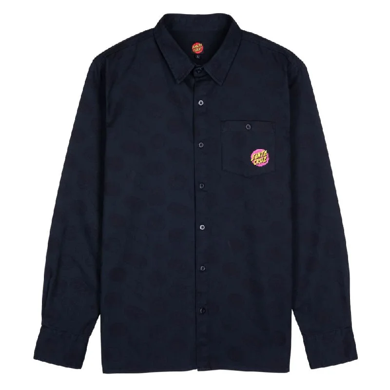 Santa Cruz Shirt McCoy Donut Dog Shirt - Black-- Mesh Blend Leather Blend Suede Blend Santa Cruz Shirt McCoy Donut Dog Shirt - Black-- Mesh Blend Leather Blend Suede Blend