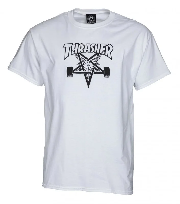 Thrasher T-Shirt Skategoat - White-- Collared Crew Neck Turtle Neck