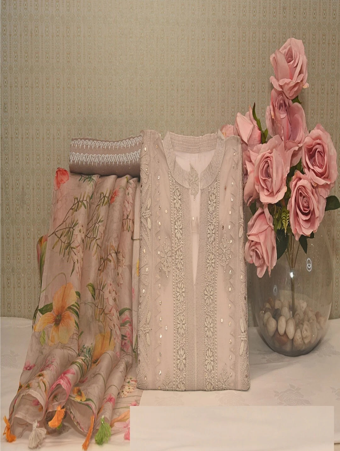 Mauve Organza Dress Material Tunics Bestseller popular
