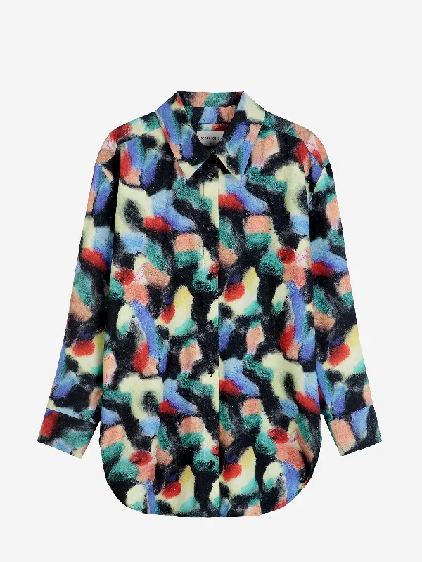 Fantasy World Printed Long Shirt-- Ribbed T-Shirt High Neck Heavyweight
