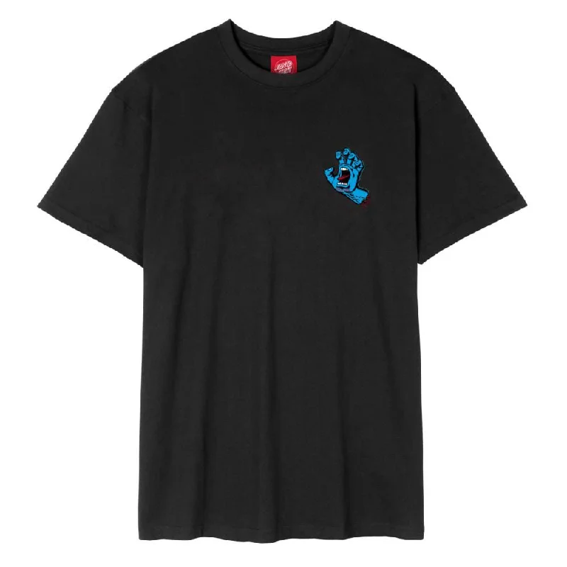 Santa Cruz T-Shirt Screaming Hand Chest - Black-- Fleece Nylon Spandex