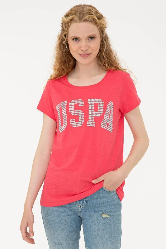 US Polo Assn. Crew Neck T-Shirt USPA Dots - Women-- Anti-Shrink Durable Soft