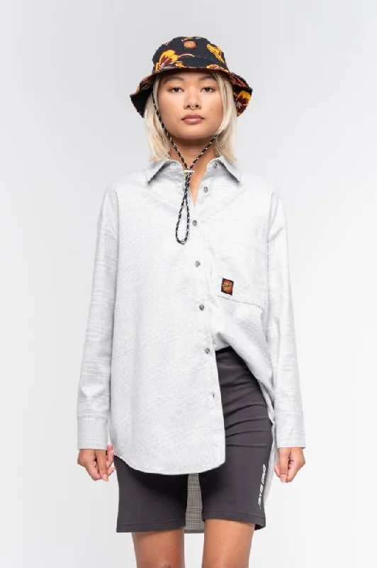 Santa Cruz Womens Shirt Coombe Shirt - Check-- Houndstooth Herringbone Solid