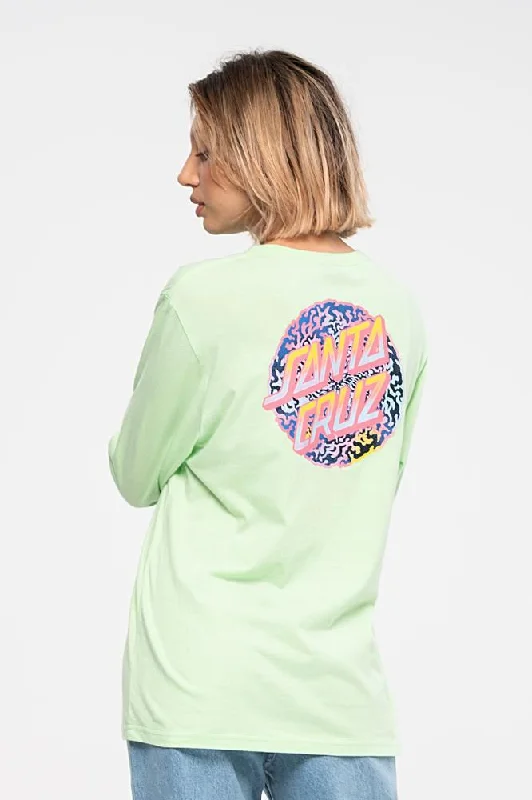 Santa Cruz Womens L/S T-Shirt Ocscure Dot L/S T-Shirt - Green Ash-- Fitted T-Shirt Seamless Stretchy Santa Cruz Womens L/S T-Shirt Ocscure Dot L/S T-Shirt - Green Ash-- Fitted T-Shirt Seamless Stretchy
