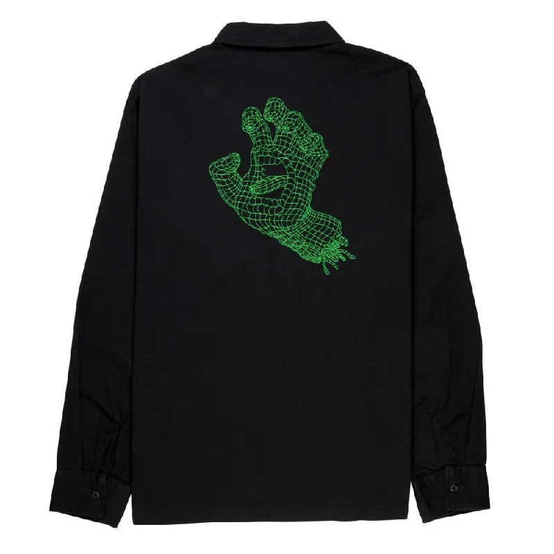 Santa Cruz Shirt Wireframe Screaming Hand Shirt - Black-- Casual Formal Business