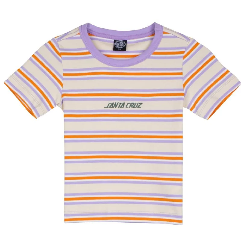 Santa Cruz Womens Custom Top Strip Logo Emb T-Shirt - Multi Stripe-- Modern Contemporary Chic Santa Cruz Womens Custom Top Strip Logo Emb T-Shirt - Multi Stripe-- Modern Contemporary Chic