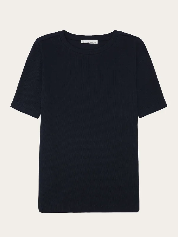 Rib t-shirt - Night Sky-- Hooded Caped Shawl Collar