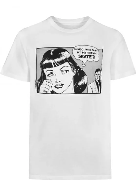 Thrasher T-Shirt Boyfriend - White-- Cozy Warm Stylish