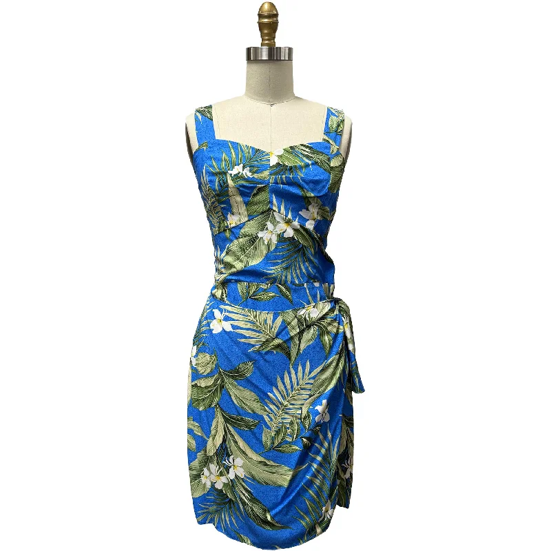 White Ginger Blue Sarong Dress Tunics Luxurious premium