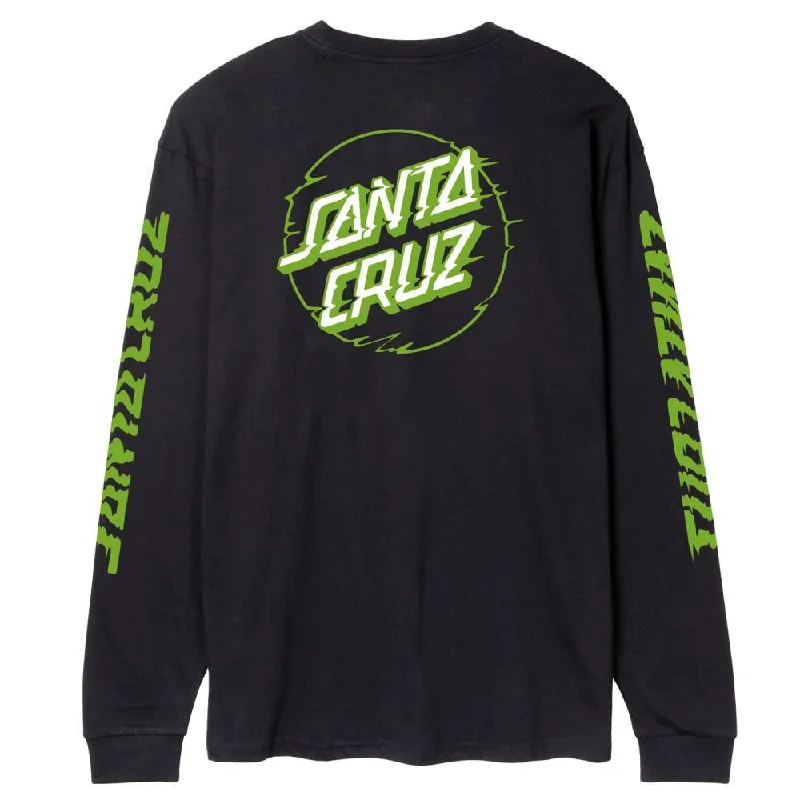 Santa Cruz Longsleeve T-Shirt Vivid Other Dot - Black-- Striped Floral Plaid