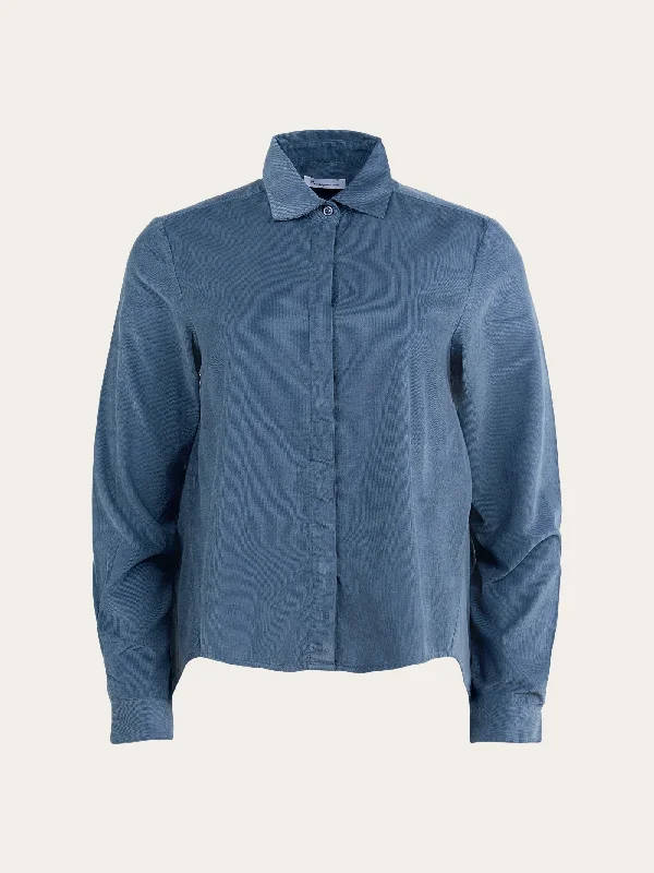 A-shape Corduroy shirt - China Blue-- Mesh Fabric Canvas Fabric Denim Fabric