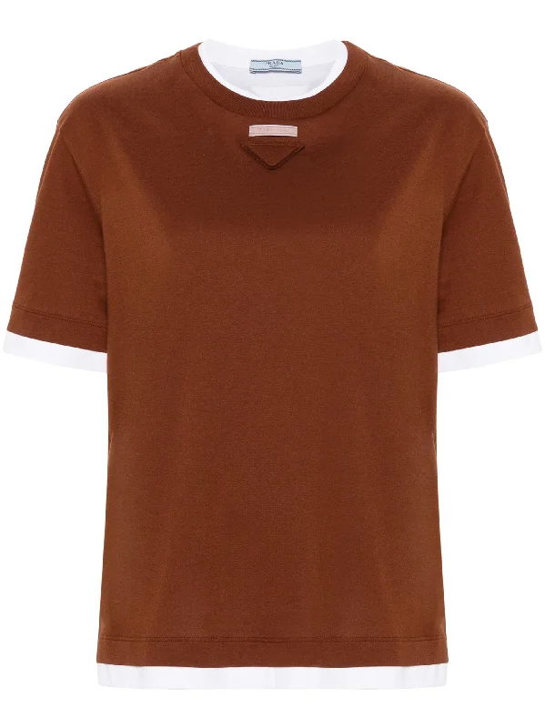 layered cotton T-shirt-- Fitted T-Shirt Seamless Stretchy