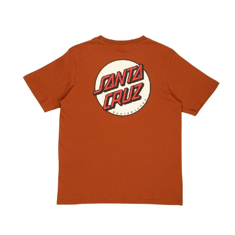 Santa Cruz Womens T-Shirt Other Dot Chest T-Shirt - Brown -- Basic T-Shirt Crew Neck Short Sleeve Santa Cruz Womens T-Shirt Other Dot Chest T-Shirt - Brown -- Basic T-Shirt Crew Neck Short Sleeve