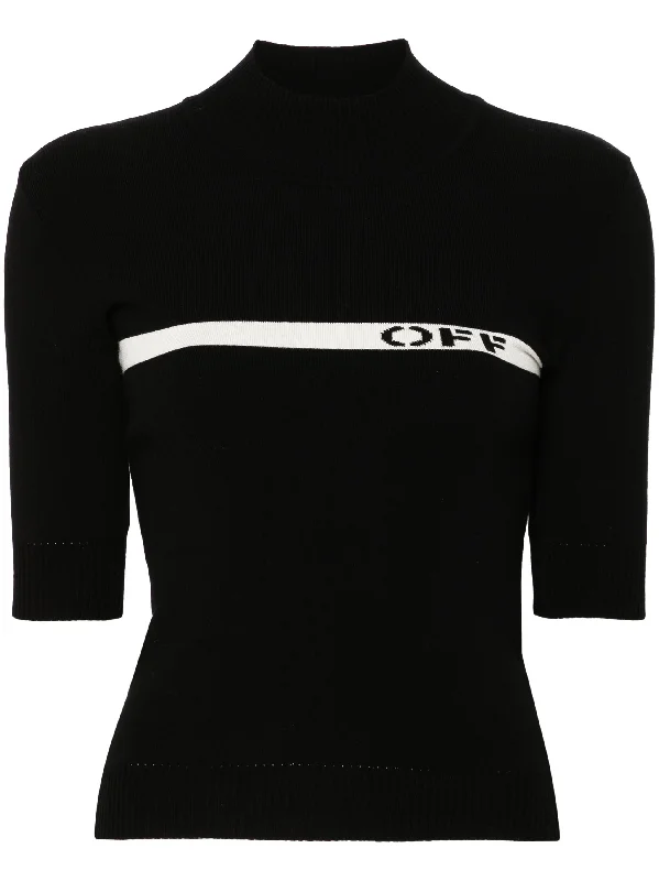 logo stripe S7L turtleneck t-shirt-- Nylon Fabric Polyester Fabric Spandex Fabric