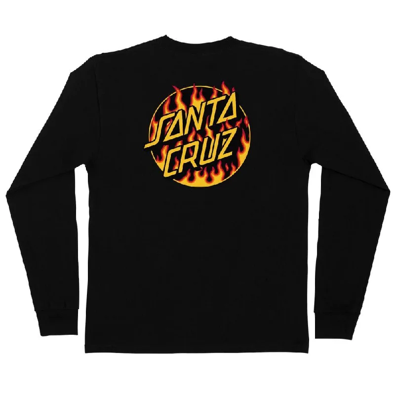 SCR x Thrasher L/S T-Shirt Thrasher Flame Dot - Black-- Notch Collar Peter Pan Collar Cowl Neck SCR x Thrasher L/S T-Shirt Thrasher Flame Dot - Black-- Notch Collar Peter Pan Collar Cowl Neck