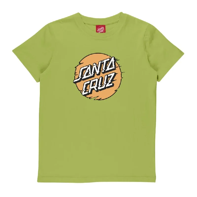 Santa Cruz Youth T-Shirt Youth Vivid Other Dot Front - Apple-- Notch Collar Peter Pan Collar Cowl Neck