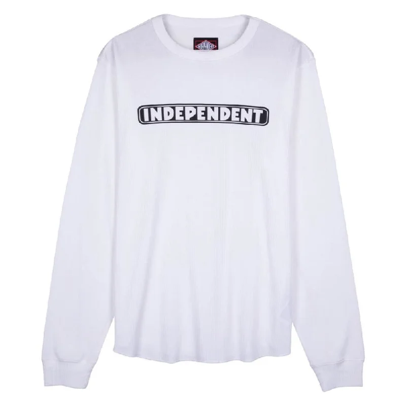 Independent L/S T-Shirt Bar Logo Thermal - White-- Spandex Blend Rayon Blend Denim Blend Independent L/S T-Shirt Bar Logo Thermal - White-- Spandex Blend Rayon Blend Denim Blend