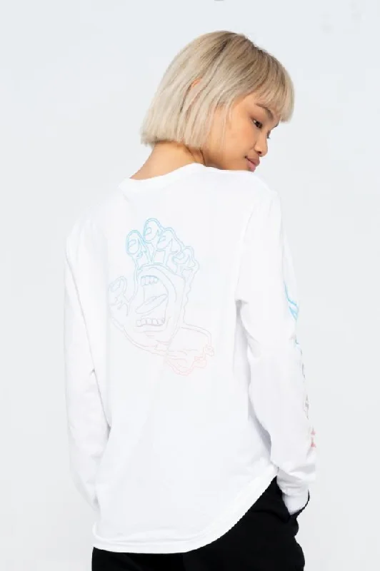 Santa Cruz Womens L/S T-Shirt Void Hand Fade L/S T-Shirt - White-- Thin T-Shirt Open Front Quick Dry Santa Cruz Womens L/S T-Shirt Void Hand Fade L/S T-Shirt - White-- Thin T-Shirt Open Front Quick Dry