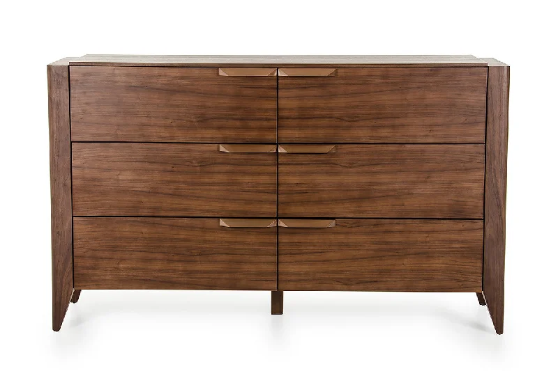 38' Tobacco Veneer And Mdf Dresser With 6 Drawers By Homeroots Crew Neckline Sporty