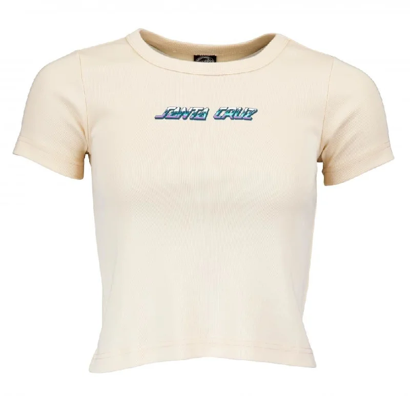 Santa Cruz Womens T-Shirt Obscure Strip T-Shirt - Birch-- Striped Floral Plaid