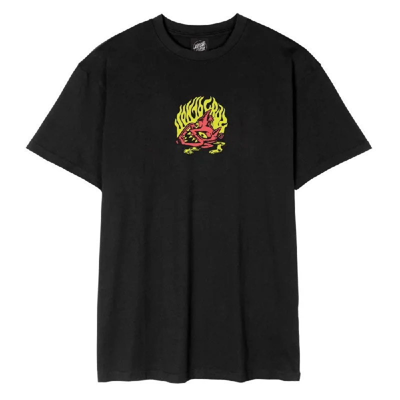 Santa Cruz T-Shirt Delfino Devil Mask Front - Black-- Zippered Front Buttoned Front Snap Front Santa Cruz T-Shirt Delfino Devil Mask Front - Black-- Zippered Front Buttoned Front Snap Front
