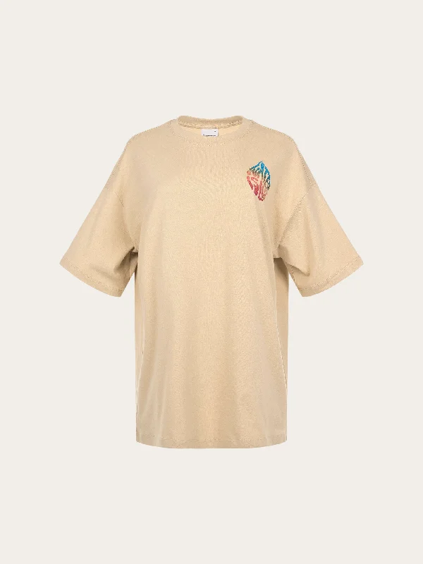 WATERAID Printed oversized t-shirt - Safari-- Real Fur Shearling Chenille
