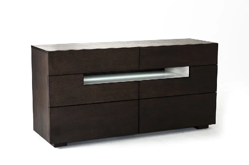 28' Brown Oak And Grey Mdf Dresser With Led Lights By Homeroots Tunics Office stylish