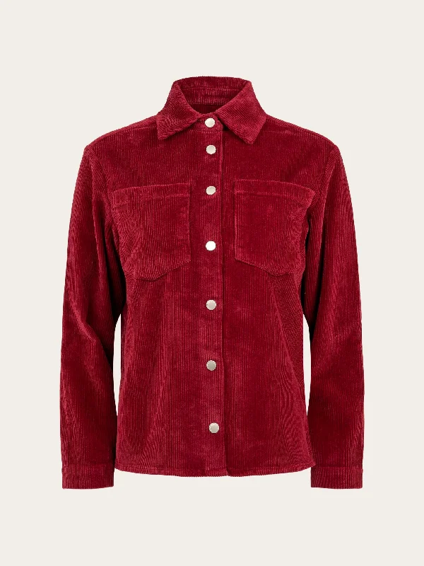 Stretched 8-wales corduroy overshirt - Rhubarb-- Cashmere Blend Cotton Blend Poly Blend Stretched 8-wales corduroy overshirt - Rhubarb-- Cashmere Blend Cotton Blend Poly Blend