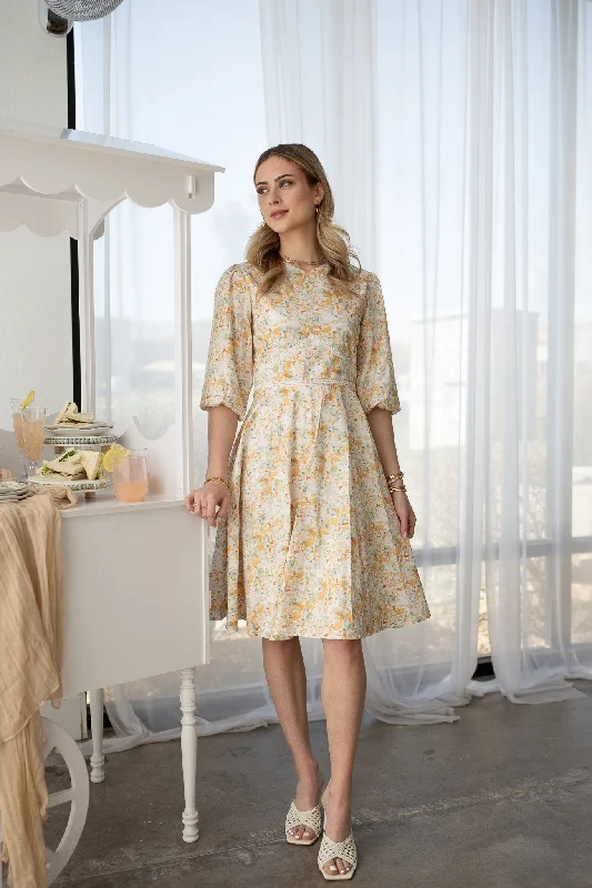 Cotton Anna Dress- Sage Floral Tunics Silk luxurious