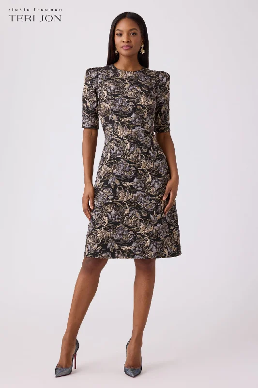 Textured Jacquard Fit And Flare Dress Halter Neckline Beach