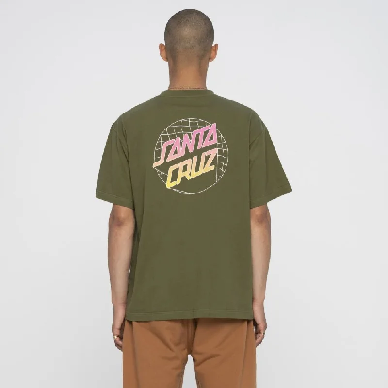 Santa Cruz T-Shirt Grid Delta Dot T-Shirt - Moss-- Boxy Fit Fitted Loose
