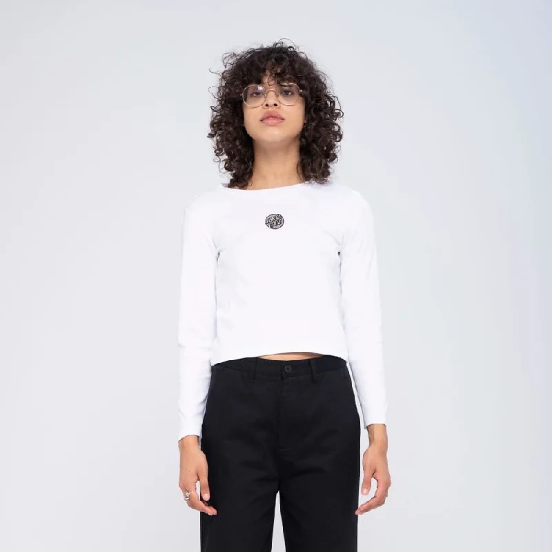 Santa Cruz Womens L/S T-Shirt Other Dot Front Emb LS T-Shirt - White-- Knit Fabric Woven Fabric Fleece Fabric Santa Cruz Womens L/S T-Shirt Other Dot Front Emb LS T-Shirt - White-- Knit Fabric Woven Fabric Fleece Fabric