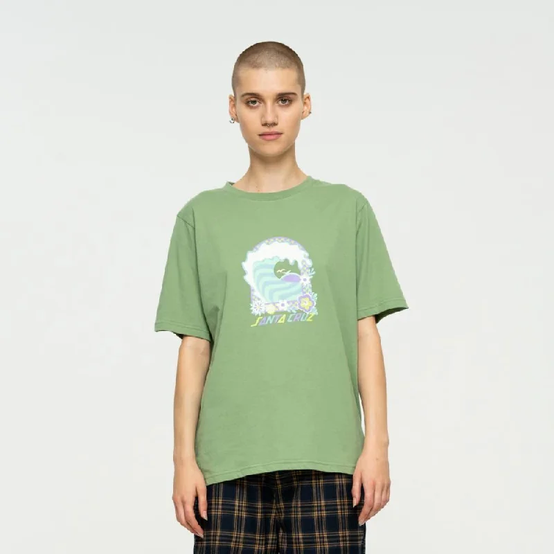 Santa Cruz Womens T-Shirt Free Spirit Wave T-Shirt - Jade-- Graphic T-Shirt Round Neck Polyester Santa Cruz Womens T-Shirt Free Spirit Wave T-Shirt - Jade-- Graphic T-Shirt Round Neck Polyester