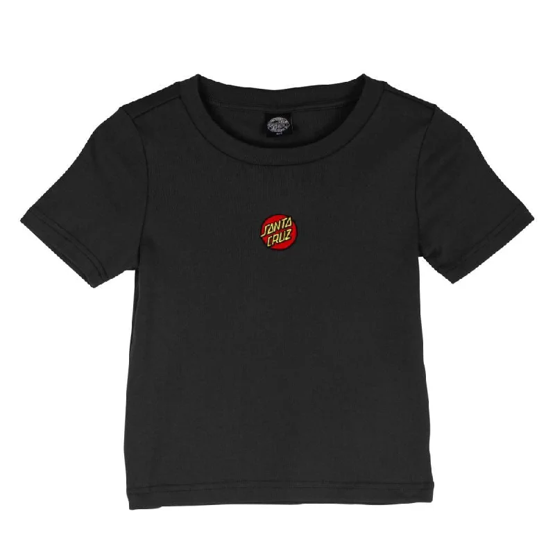 Santa Cruz Womens T-Shirt Classic Dot Emb T-Shirt - Black Wash-- Elasticated Padded Insulated Santa Cruz Womens T-Shirt Classic Dot Emb T-Shirt - Black Wash-- Elasticated Padded Insulated