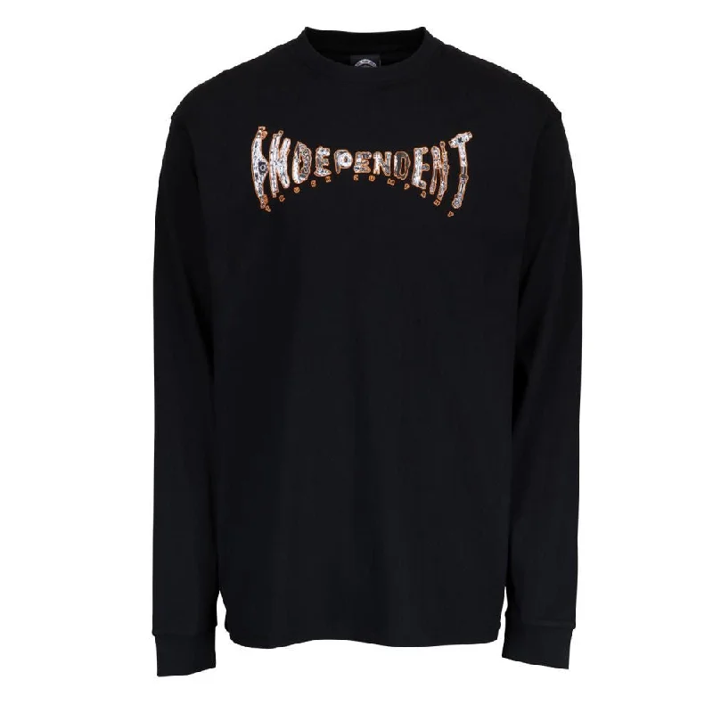 Independent Longsleeve T-Shirt Genuine Parts L/S T-Shirt - Black-- Solid Print Embellished Independent Longsleeve T-Shirt Genuine Parts L/S T-Shirt - Black-- Solid Print Embellished
