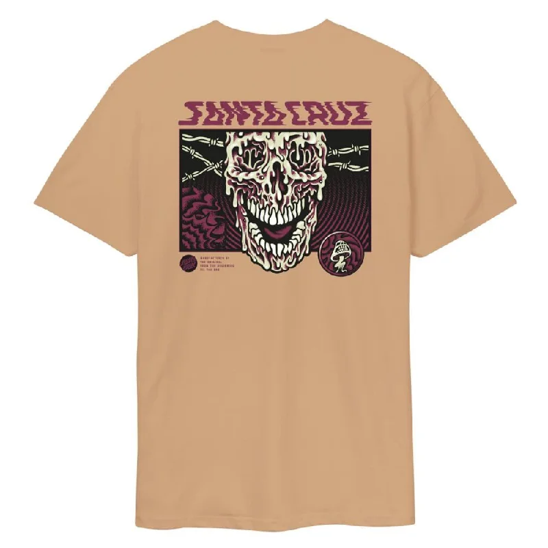 Santa Cruz T-Shirt Toxic Skull - Taupe-- Knit Fabric Woven Fabric Fleece Fabric