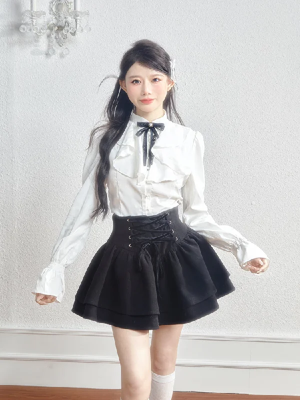 Girly High Waist Shirt/Skirt SIS0013-- Nylon Fabric Polyester Fabric Spandex Fabric