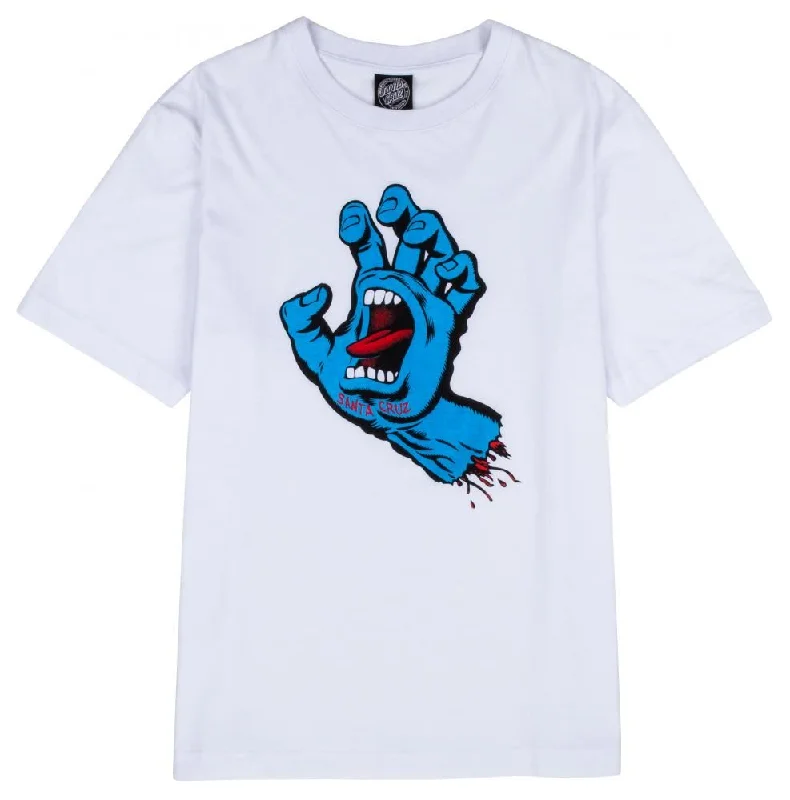 Santa Cruz Womens T-Shirt Screaming Hand T-Shirt - White-- Houndstooth Herringbone Solid Santa Cruz Womens T-Shirt Screaming Hand T-Shirt - White-- Houndstooth Herringbone Solid