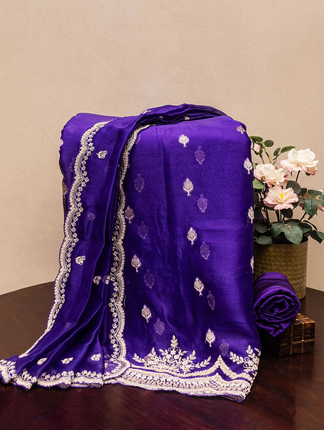 Embroidered Purple Dress Material Tunics Fleece cozy