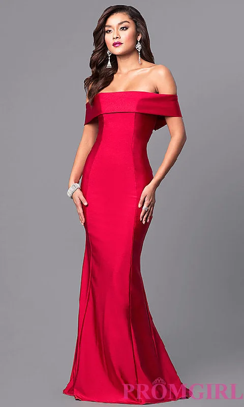 Long Off-the-Shoulder Atria Prom Dress with Train Tunics Luxurious high-end
