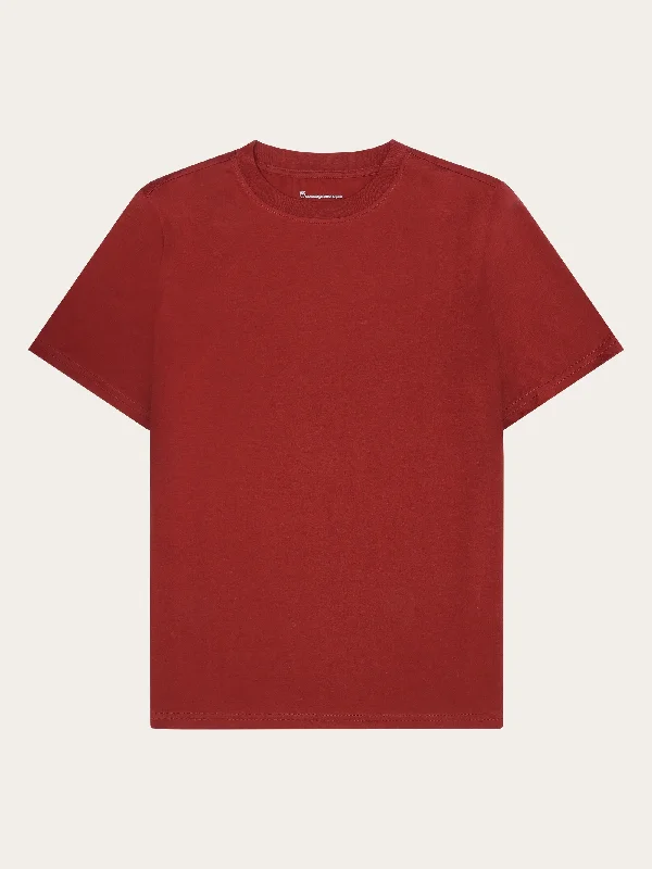 Basic pima cotton t-shirt - GOTS/Vegan - Fired Brick-- Denim Fabric Leather Fabric Suede Fabric Basic pima cotton t-shirt - GOTS/Vegan - Fired Brick-- Denim Fabric Leather Fabric Suede Fabric