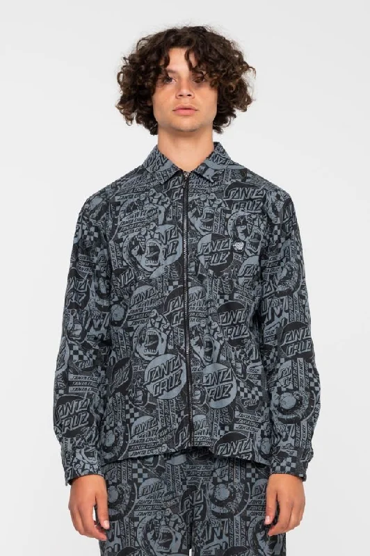 Santa Cruz Shirt El Jefe L/S Shirt - Black Flier-- Silk Blend Satin Velvet