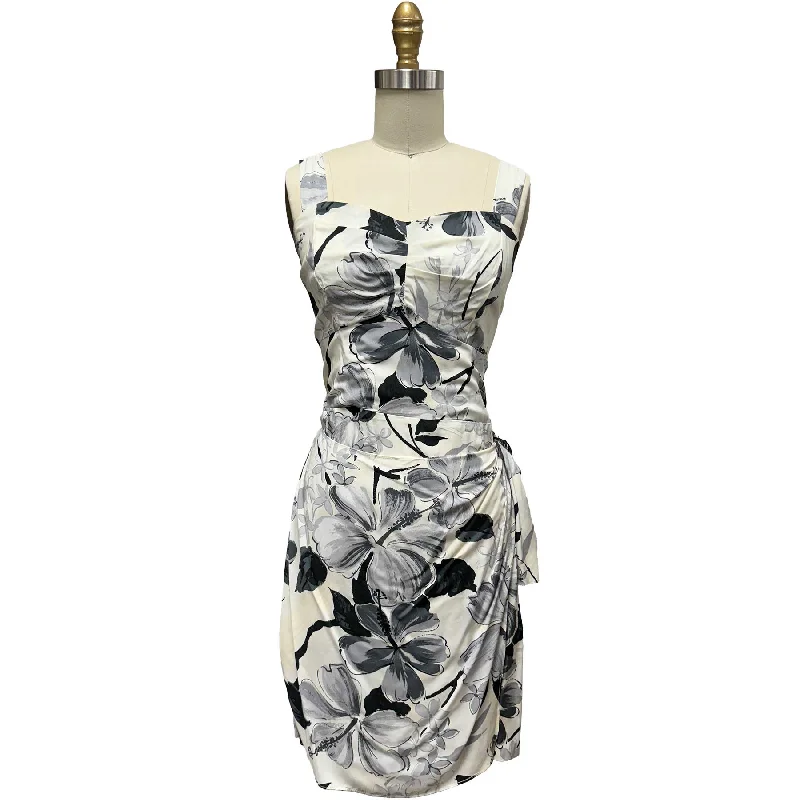 Watercolor Hibiscus Gray Sarong Dress Tunics Review highly