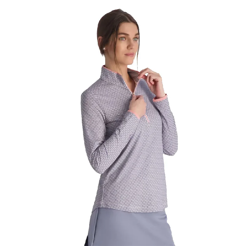 Fairway & Greene Marlee Zip Mock Neck Womens Golf Shirt-- Ribbed T-Shirt High Neck Heavyweight Fairway & Greene Marlee Zip Mock Neck Womens Golf Shirt-- Ribbed T-Shirt High Neck Heavyweight