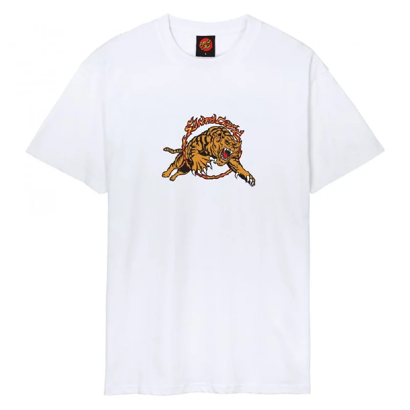 Santa Cruz T-Shirt Salba Tiger Simplified Front - White-- Iron Safe Non-Iron Wrinkle Free
